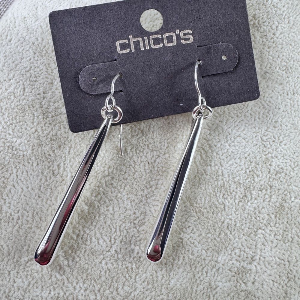 Chico’s Elegant Silver Teardrop Earrings